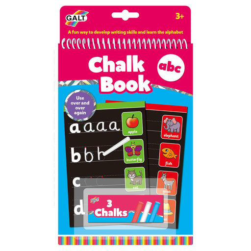 Galt Chalk Book ABC chalk book in pink with pink packaging and chalk to write