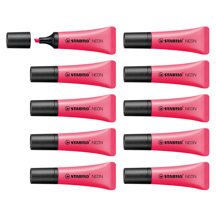 STABILO NEON Pink Highlighter Box of 10