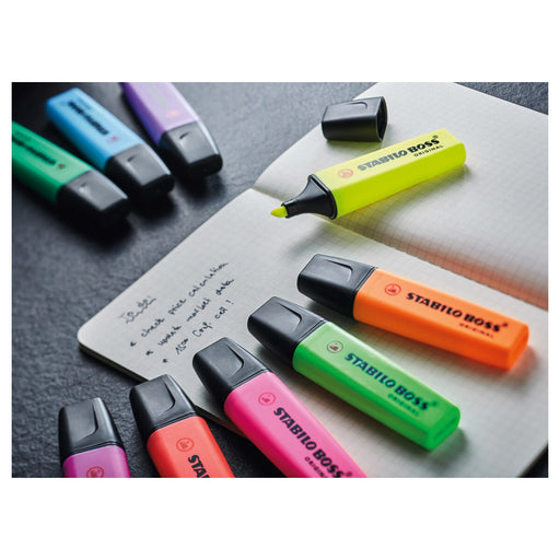 STABILO BOSS ORIGINAL 4 Assorted Colours Highlighter Box of 10