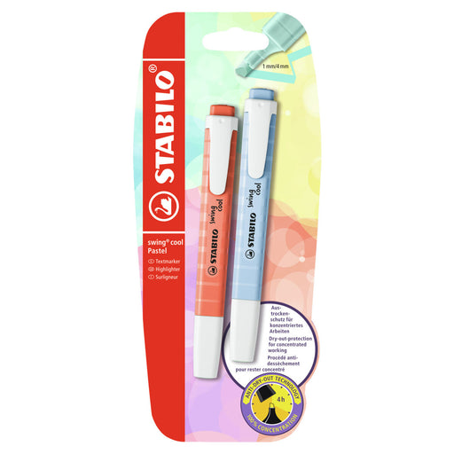 STABILO swing cool Pastel Assorted Colours Highlighter Pack of 2