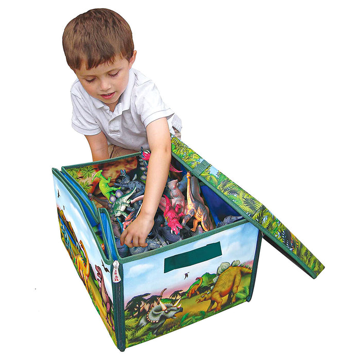 Dinosaur Zip Bin Transforming Toy Box Storage & Playmat 
