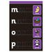 Chalk book with m,n,o and p letters to practise 