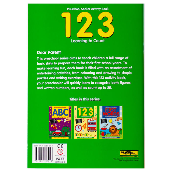 Preschool Sticker Activity Book 123 Learning to Count