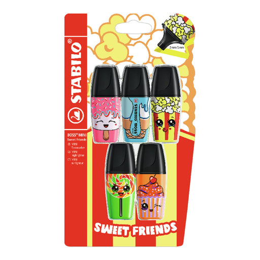 STABILO BOSS MINI Sweet Friends Assorted Colours Highlighter Pack of 5