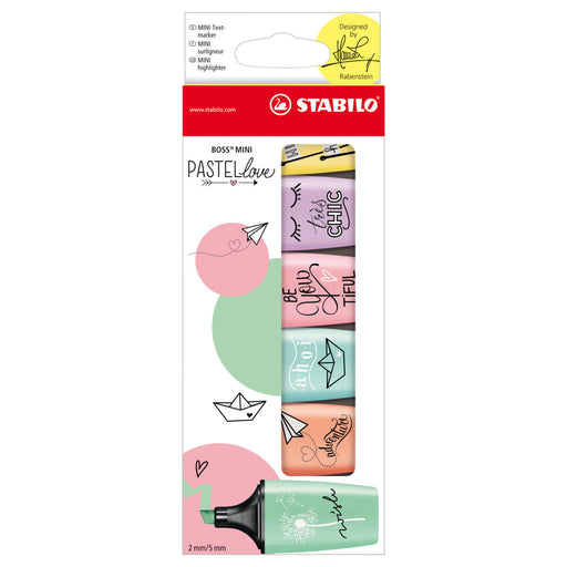 STABILO BOSS MINI Pastellove Assorted Colours Highlighter Pack of 6 