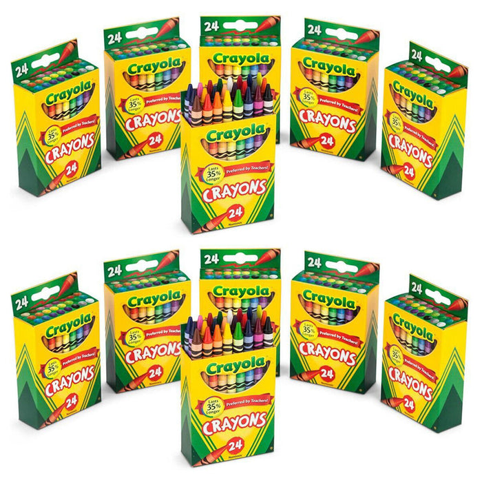 Crayola 24 Coloured Crayons Last 35% Longer (12 Pack Bundle)