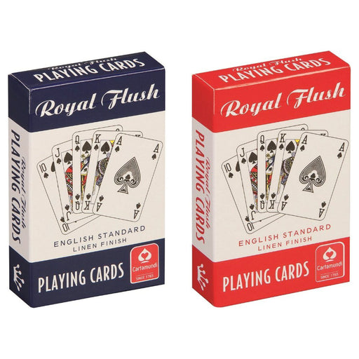 Royal Flush Linen Finish Premium Playing Cards (2 Decks, Red & Blue)