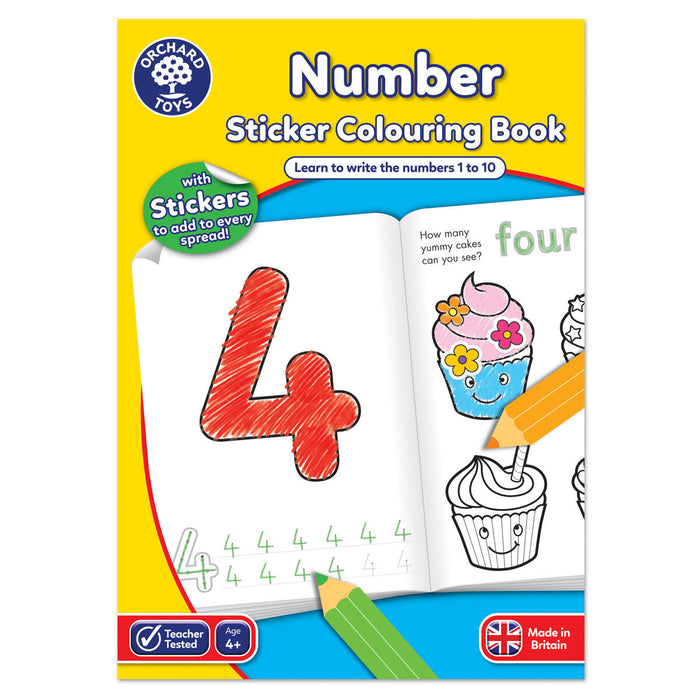 Orchard Toys Number Sticker Colouring Book
