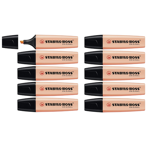 STABILO BOSS ORIGINAL Pastel Creamy Peach Highlighter Box of 10