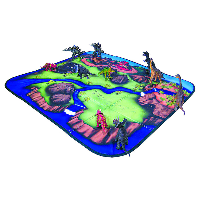 Dinosaur Zip Bin Transforming Toy Box Storage & Playmat 