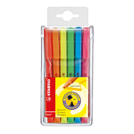 STABILO flash Assorted Colours Highlighter Wallet Pack of 6