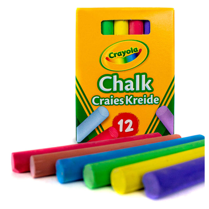 Crayola 12 White and 12 Coloured Anti-dust Chalks Bundle