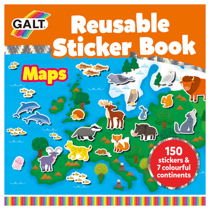 Galt Reusable Sticker Book Maps