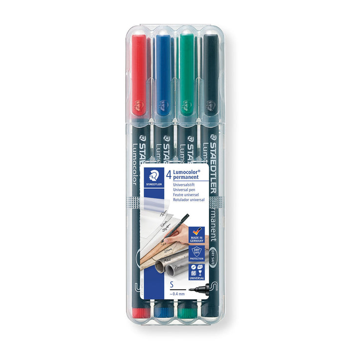 Staedtler Lumocolor Permanent Universal Superfine Line Pens Pack of 4