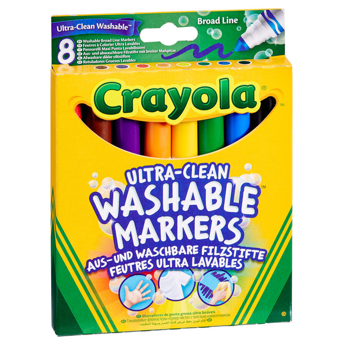 Crayola 8 Ultra-Clean Washable Broad Line Coloured Markers