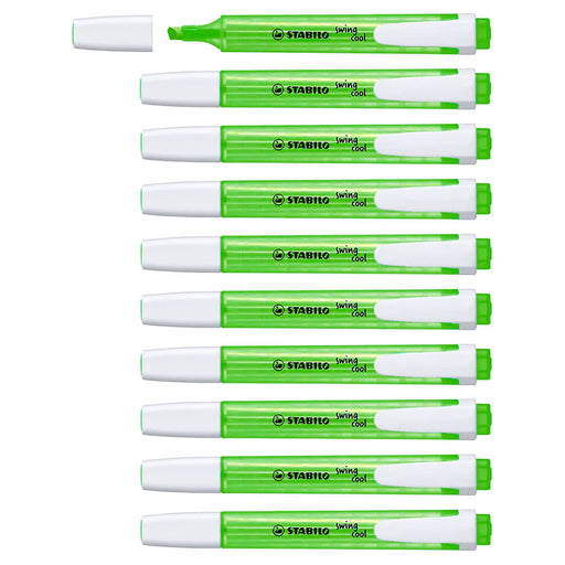STABILO swing cool Green Highlighter Box of 10